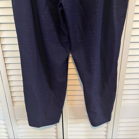 Modcloth Navy Red Trousers Pants XL Career Elastic Waist Pattern Straight Leg - Picture 7 of 9